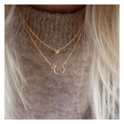 Necklace Double Circle Gold