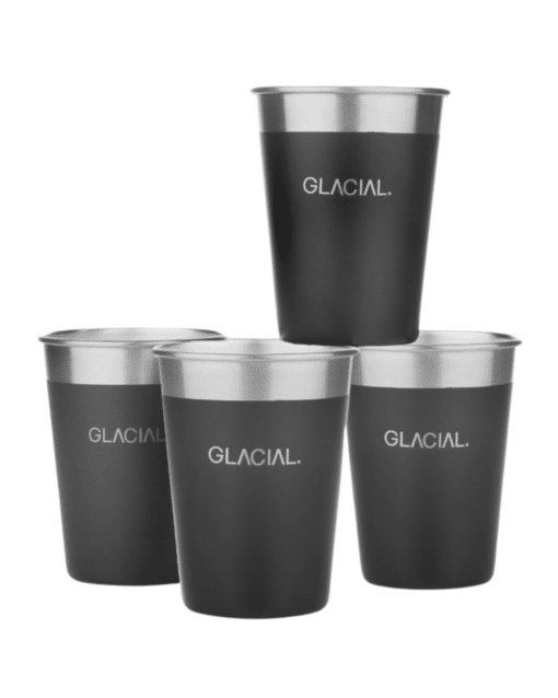 Glacial 4-pack Matte Black Cup Set