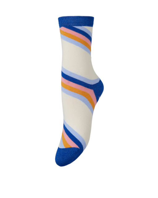 Oblique Striped Sokker Blue Surf