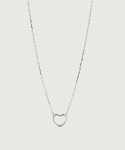 Organic Heart Necklace Silver