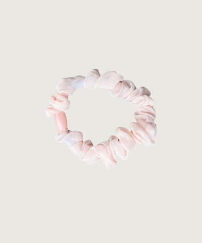 Scrunchie Pastel Pink Silver Small