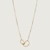 Organic Double Circle Necklace Gold