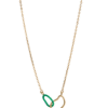 Organic Double Circle Necklace Grass Green