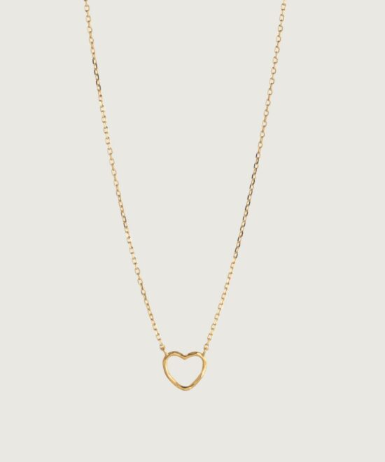 Organic Heart Necklace Gold