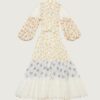 Cotton Slub Shirt Dress Flower Combo