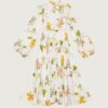 Linen Collared Maxi Dress Botanical