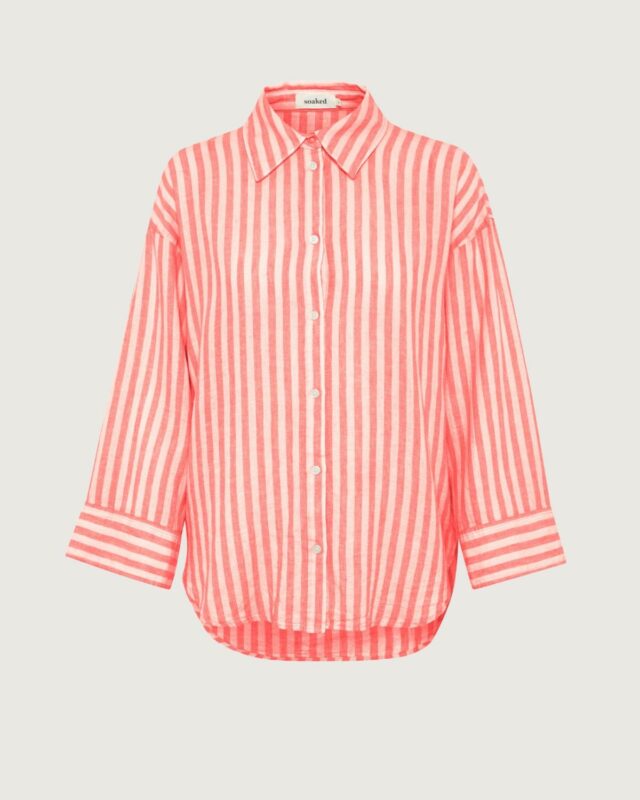 Belira Shirt Hot Coral Stripes