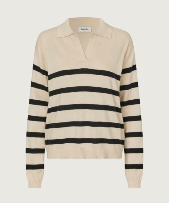 Ivory Stripe V-Neck Sweater